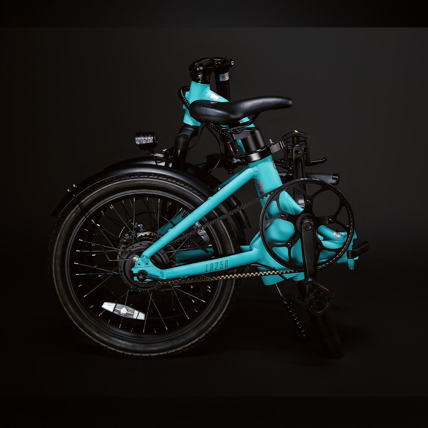 Image of the Turquoise Low Rider 250 folded up compactly