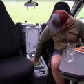 Image of the TF18 being used to store beverages on a roadtrip in a motorhome